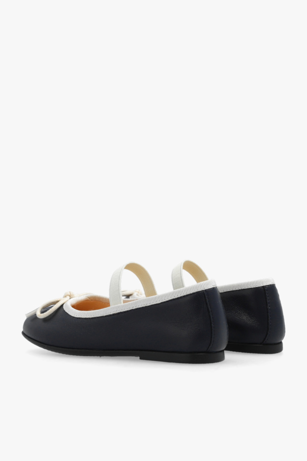Gucci Kids Leather ballet flats with logo
